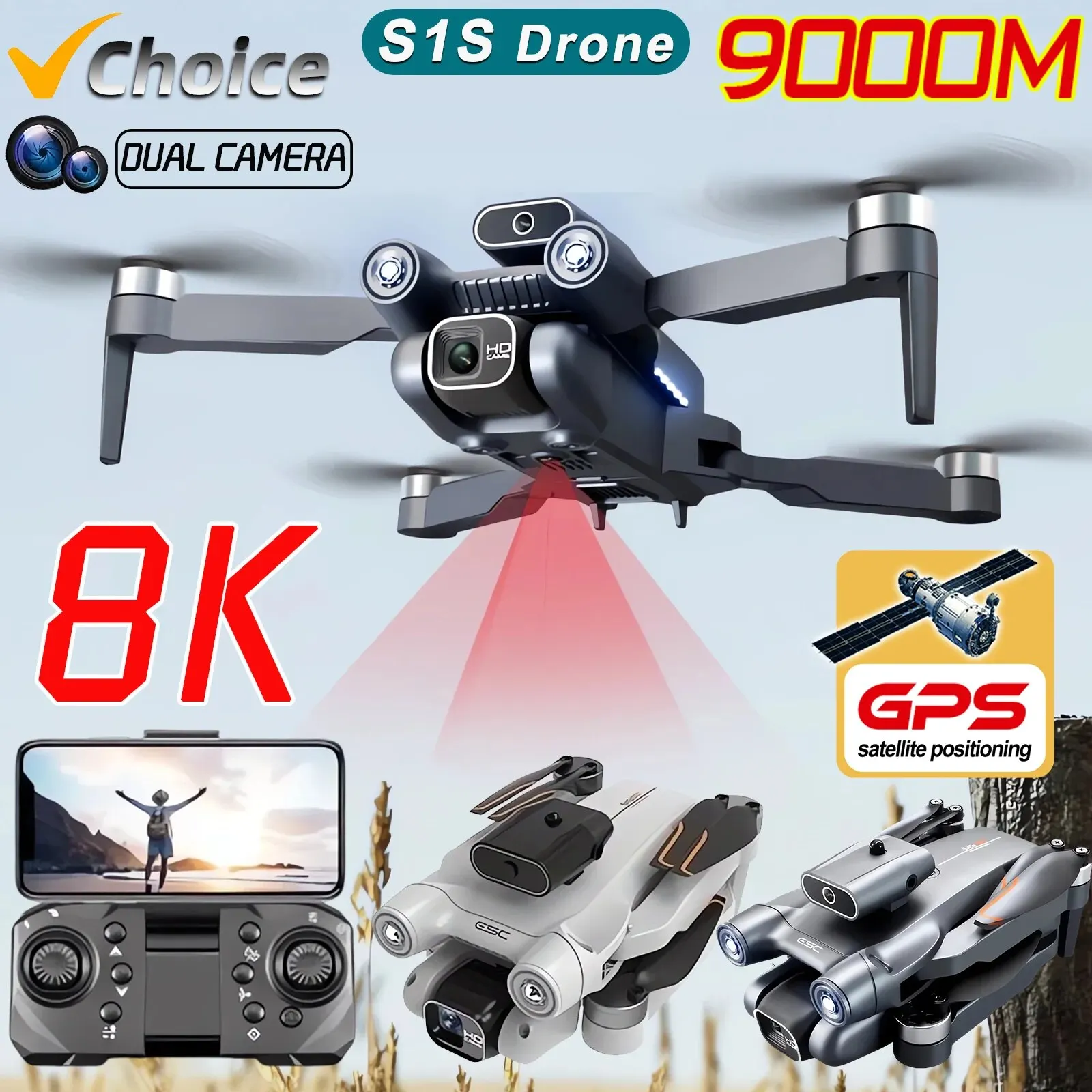 New S1S 5G GPS Drone Camera 8K - Drone Aerial Photography recension och pris